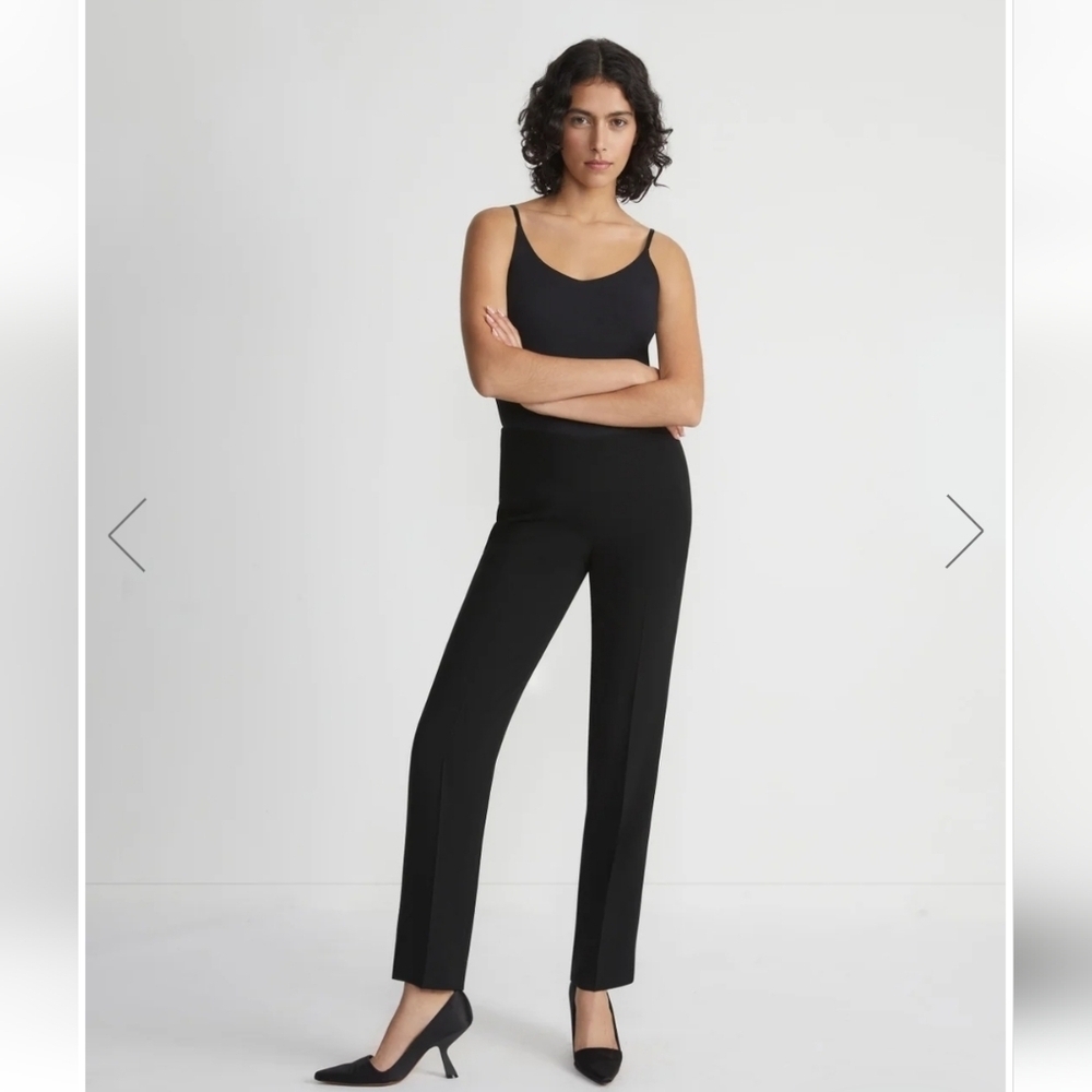 Lafayette 148 Finesse Crepe Bleecker Pants in Black Size 6 New‎ condition